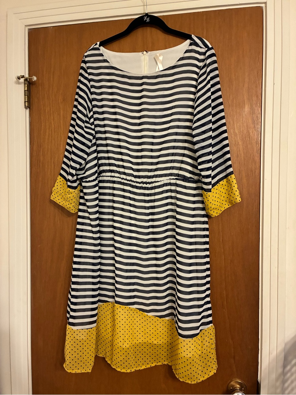 Modcloth 2x navy and white striped dress